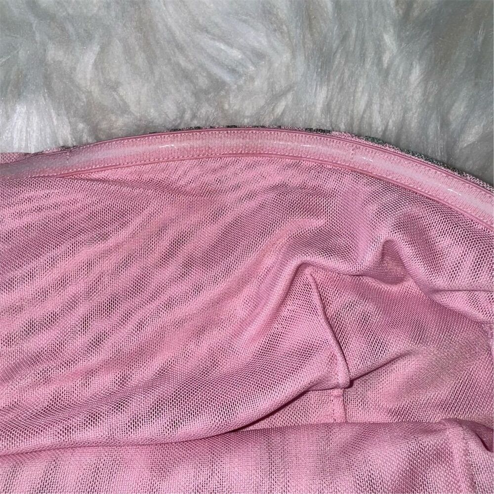 I.AM.GIA Womens Mesh Ruched Parton  Lined Tube Top Crop Pink Size L Y2K Barbie - Picture 7 of 11